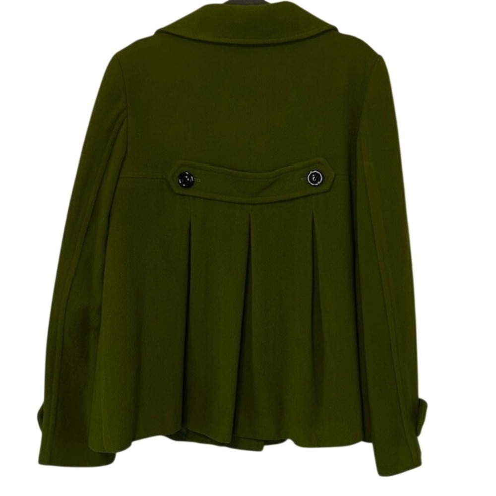 Pendleton Green Merino Wool Double Breasted Pea Coat Jacket Womens Large Flaw - Picture 3 of 12
